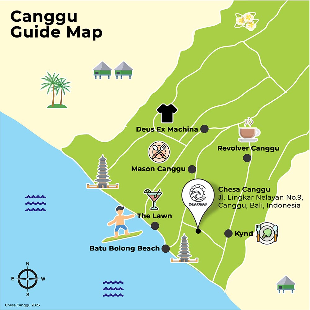 canggu bali indonesia map